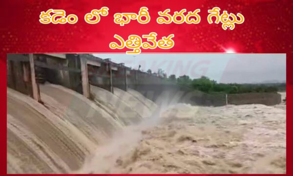 కడెం లో భారీ వరద గేట్లు ఎత్తివేత